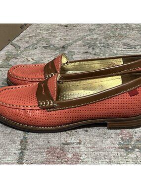 Marc Joseph Penny Loafers Women’s Brown & Orange Leather East Village Size 5.5